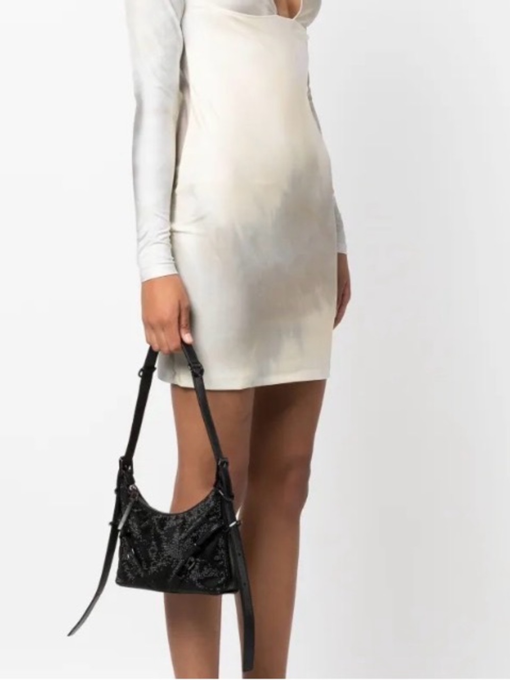 Givenchy Mini Voyou Crystal Embellished Satin Hobo shoulder bag
